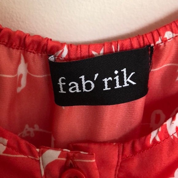 Fab’rik red romper with cute birds. Size 2 - Picture 3 of 3